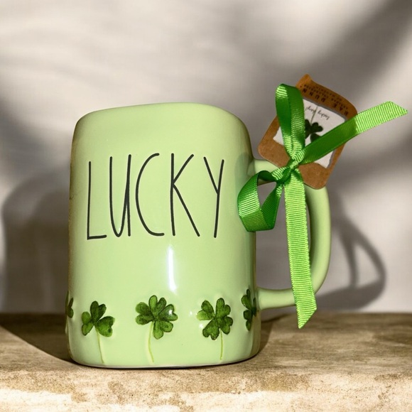 Rae Dunn Other - Rae Dunn ‘Lucky’ Mug with Shamrock Design NWT